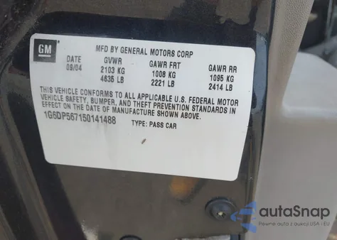 2005 Cadillac Cts Standard из США, поврежденный, VIN 1G6DP567150141488